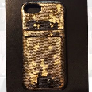 Hex Black/Gold Leather Wallet Case iPhone 6/7/8